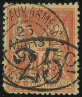 O MADAGASCAR - Poste - 27, Signé Brun Et Scheller, 1 Angle Arrondi: 25c. Sur 40c. Rouge-orange - Used Stamps