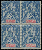 ** MADAGASCAR - Poste - 45, Bloc De 4, 1 Exemplaire *: 25c. Bleu - Unused Stamps