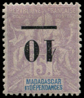* MADAGASCAR - Poste - 49a, Surcharge Renversée, Signé Brun, Tirage 300 - Other & Unclassified