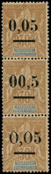 (*) MADAGASCAR - Poste - 52d, Bande De 3 Type I/II + Virgule Mal Placée: 0,05 S. 30c. - Unused Stamps
