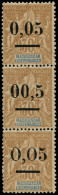 (*) MADAGASCAR - Poste - 52d, Bande De 3 Type I/II + Virgule Mal Placée: 0,05 S. 30c. - Nuovi