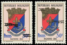 ** MADAGASCAR - Poste - 540a + B, Surcharge Double + Renversée: Armoiries - Unused Stamps