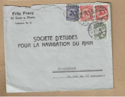 Los Vom 19.05 -   Briefumschlag Aus St. Goar Nach Straßburg 1924 - Briefe U. Dokumente