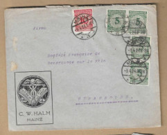 Los Vom 19.05 -   Briefumschlag Aus Mainz Nach Straßburg 1924 - Covers & Documents