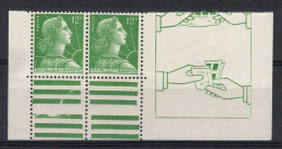 YV 1010d N** MNH Luxe , Marianne De Muller En Paire Horizontale De Carnet Cote 10+ Euros - Unused Stamps