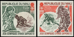 ** MALI - Poste Aérienne - 140/41, Non Dentelés: Jeux Olympiques De Sapporo 72, Ski, Hockey - Malí (1959-...)