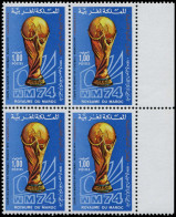 ** MAROC - Poste - 711, Bloc De 4 Bdf: Coupe Du Monde De Football De Munich 1974 - Unused Stamps