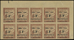 ** MARTINIQUE - Poste - 60/60c, Exceptionnel Bloc De 10 Haut De Feuille Avec Millésime 3 Dont 1 Ex Sans Le "i" à Colis,  - Unused Stamps