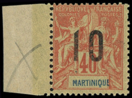 ** MARTINIQUE - Poste - 80A, Chiffres Espacés: 10 Sur 40c. Rouge-orange - Unused Stamps