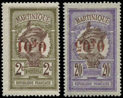 * MARTINIQUE - Poste - 105c/106a, Surcharges Renversées: Martiniquaise - Unused Stamps