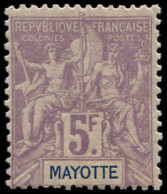 ** MAYOTTE - Poste - 14, Luxe: 5f. Violet - Unused Stamps