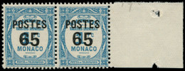 ** MONACO - Poste - 148/48a, En Paire, 1 Exemplaire Gros Chiffre "6", Bdf: 65c. S. 1f. Bleu Clair - Ongebruikt