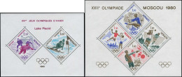 ** MONACO - Blocs Spéciaux - 11/12, 2 Blocs Feuillets Gommés: Jeux Olympiques De 1980 Moscou - Blocks & Sheetlets