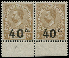 ** MONACO - Taxe - 12b, Paire Dont 1 Exemplaire Chiffres Espacés: 40c. S. 30c. Bistre - Postage Due