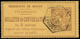 O MONACO - Téléphone - 1, 50c. Brun Sur Jaune - Teléfono