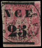 O NOUVELLE-CALEDONIE - Poste - 5, Signé Scheller (pli): 25 S. 75c. Rose - Used Stamps