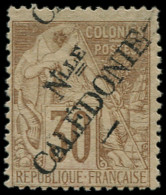 (*) NOUVELLE-CALEDONIE - Poste - 30, Surcharge à Cheval, Signé Miro & Thiaude: 30c. Brun - Unused Stamps
