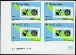 ** NOUVELLE-CALEDONIE - Poste Aérienne - 260, Bloc De 4 Non Dentelé Cd 2/9/88: 220f. Rotary (Maury) - Other & Unclassified