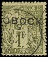 O OBOCK - Poste - 20, Oblitéré 9/01/94: 1f. Olive - Used Stamps