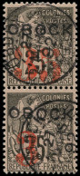O OBOCK - Poste - 29h, Paire Verticale Dont 1 Exemplaire "5" Omis, Signé Isaac + Certificat Boule: 35 S. 25c. - Used Stamps