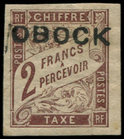 * OBOCK - Taxe - 17, Signé Scheller: 2f. Marron - Unused Stamps