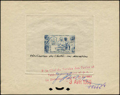 EPT OCEANIE - Poste - 201 épreuve D'atelier, Bon à Tirer En Bleu (1104), Datée Et Signée 03/04/1950, Unique - Unused Stamps