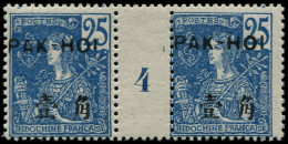 ** PAKHOI - Poste - 24, Paire Millésime "4", Tirage 300 (* Sur Millésime): 25c. Bleu - Unused Stamps