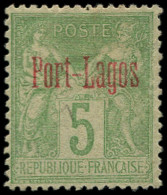 (*) PORT-LAGOS - Poste - 1A, Tirage Expo De 1900 "N" Sous "B", Signé Calves: 5c. Vert - Ongebruikt