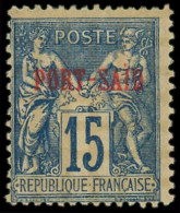 (*) PORT-SAID - Poste - 9, 1 Seul Point Sur Le " ï ", Signé Scheller: 15c. Bleu - Unused Stamps