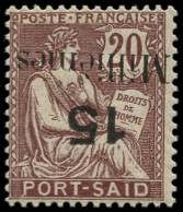 * PORT-SAID - Poste - 65a, Surcharge Renversée, Légère Adhérence: 15m. S. 20c. Mouchon - Nuovi