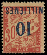 ** PORT-SAID - Taxe - 7A, Surcharge Renversée, Signé Calves: 10m. Sur 30c. Rouge-carmin - Unused Stamps