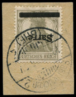 O SARRE - Poste - 1a, Surcharge Renversée, Sur Fragment: 2p. Gris-olive - Used Stamps