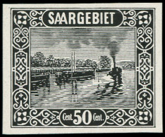** SARRE - Poste - 94, Essai Gris Sur Blanc, Non Dentelé: 50c. Remorqueur - Unused Stamps
