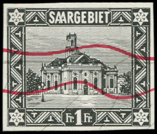 ** SARRE - Poste - 97, Essai Noir Sur Blanc, Non Dentelé: 1f. Eglise St. Louis - Unused Stamps