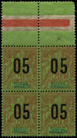 ** SENEGAL - Poste - 48Aa, Bloc De 4 Dont 1 Chiffres Espacés: 05 S. 20c. Brique S. Vert - Unused Stamps