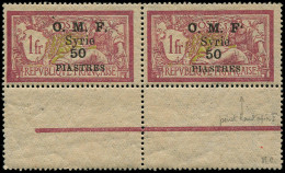 * SYRIE - Poste - 42, Paire, Tirage Du Haut-Commissariat, 1 Ex. Point Après Le "F" Plus Haut, Bdf: 50p. S. 50c. Merson ( - Unused Stamps