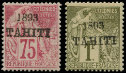 * TAHITI - Poste - 29/30, Signés Calves, 75c. Rose (TB Centrage) Et 1f. Olive - Unused Stamps