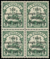 * TOGO - Poste - 33Ab, Type II, Bloc De 4, 1ex. "Tog" Au Lieu De Togo, Signé Scheller: 1p. Sur 5pf. Vert - Neufs