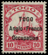 ** TOGO - Poste - 34d, Espace 3mm "TOGO" Avec Petit "0": 10pf. Rouge - Unused Stamps