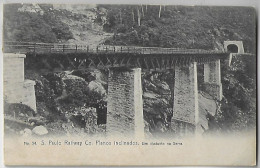 Brazil 1900s Postcard Photo Viaduct In The Mountain São Paulo Railway Editor M. Pontes & Co Nº 34 Sent To Padova Italy - Other & Unclassified