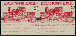 ** TUNISIE - Poste - 224, Paire Surcharge à Cheval, Bdf: 1f. S. 1f25 Amphithéâtre D'El Djem - Unused Stamps
