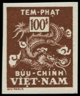 ** VIETNAM DU NORD - Taxe - 14a, Non Dentelé, Jaune Omis: 100$ Dragon - Viêt-Nam
