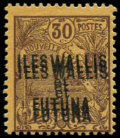* WALLIS & FUTUNA - Poste - 9b, Triple Surcharge, Signé Scheller: 30c. Brun-lilas S. Orange - Unused Stamps