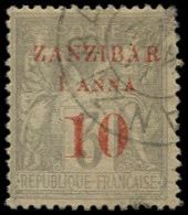 O ZANZIBAR - Poste - 13, Type I, Signé Brun: 1a. Et 10 S. 3c. Gris - Gebraucht