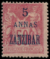 * ZANZIBAR - Poste - 27, Signé Scheller, Petit "A" à Annas: 5a S. 50c. - Neufs