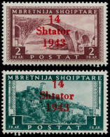 ** ALBANIE - Poste - 299/300, "1" De 14 Long, Signés (Michel 11/12 XIV) - Albanie