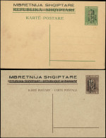 N ALBANIE - Entiers Postaux - Administration Italienne, Michel K 12/13 + P 36/9, 2 Cp + 2 Cp Doubles + 2 C. Lettre: Zogu - Albanië
