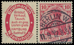 O ALLEMAGNE EMPIRE - Timbres De Carnets - Michel W 3.24, 10pf. Rouge Germania: Briefmarken - Sonstige & Ohne Zuordnung