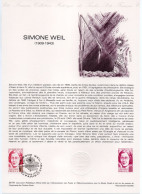 - Document Premier Jour SIMONE WEIL (1909-1943) - PARIS 10.11.1979 - - Berühmte Frauen