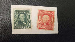 Rares Deux Timbres USA Neufs Sur Fragment - America (Other)